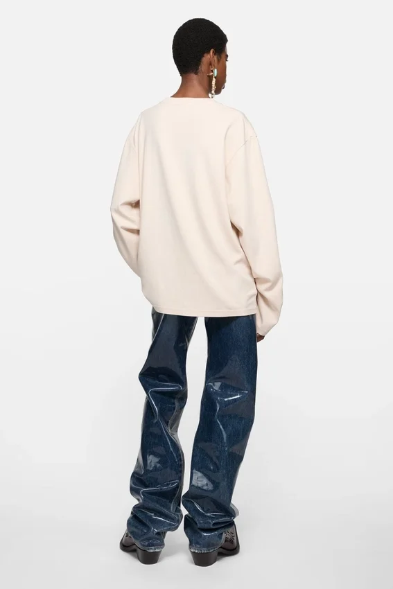 Avslappnad T-shirt med tryck