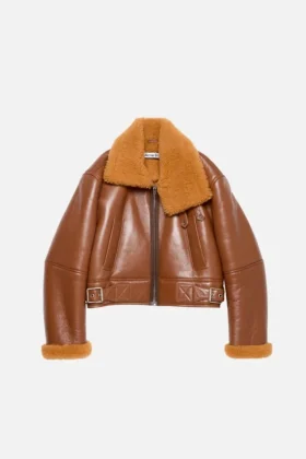 Bikerjacka i shearling