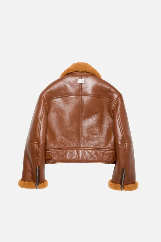 Bikerjacka i shearling