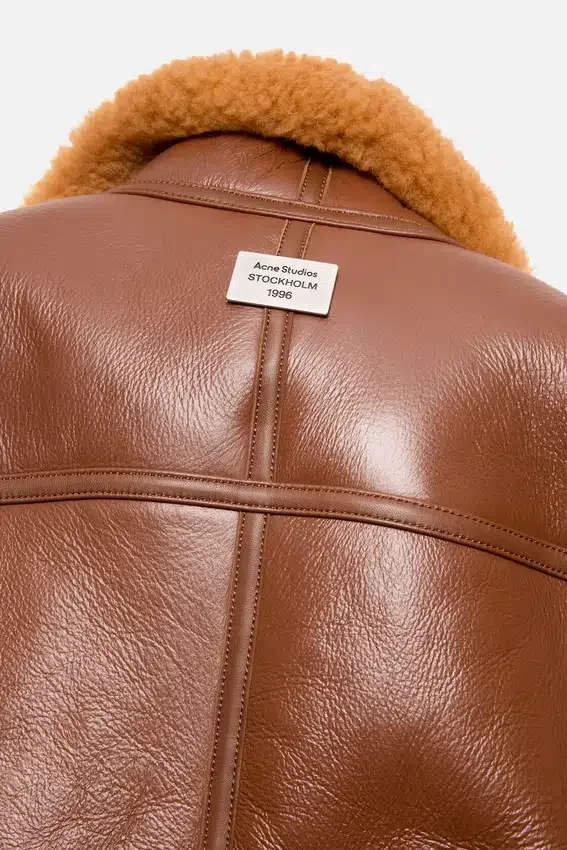 Bikerjacka i shearling