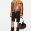 Bikerjacka i shearling