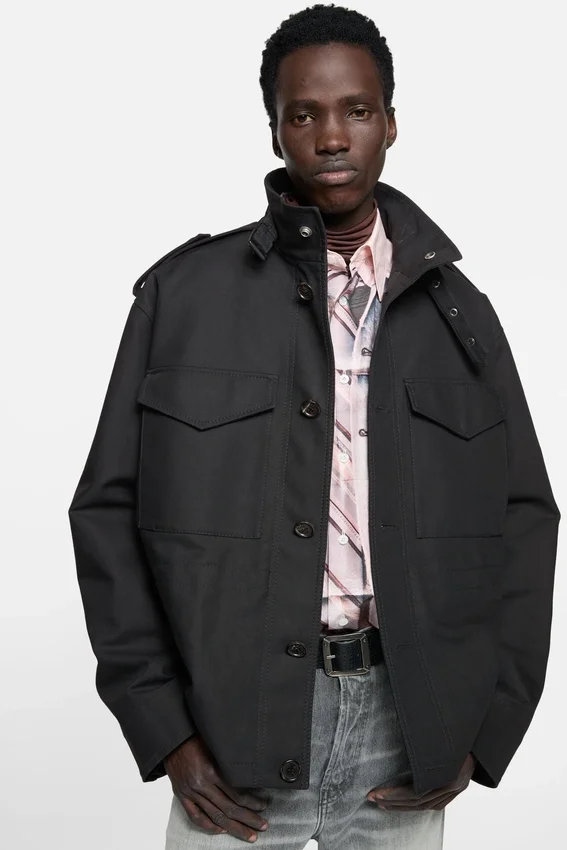 Blousonjacka i bomullssatin