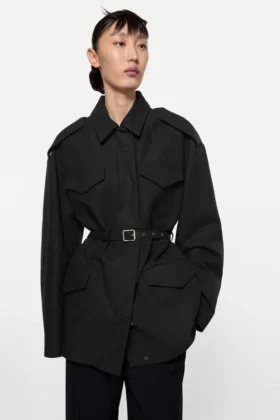 Blousonjacka i satin