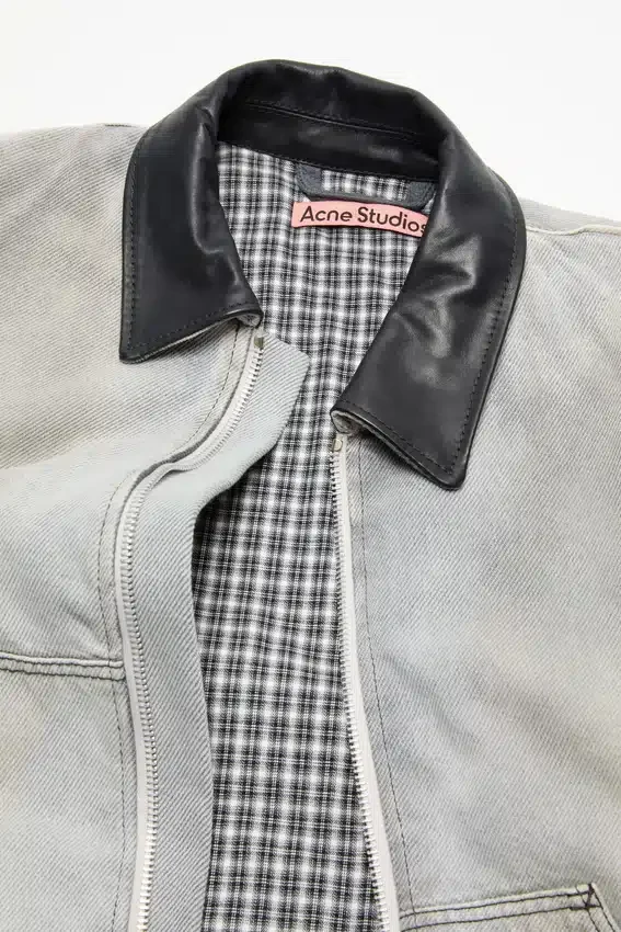 Bomberjacka i blekt denim