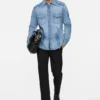 Broderad denimskjorta