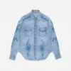 Broderad denimskjorta