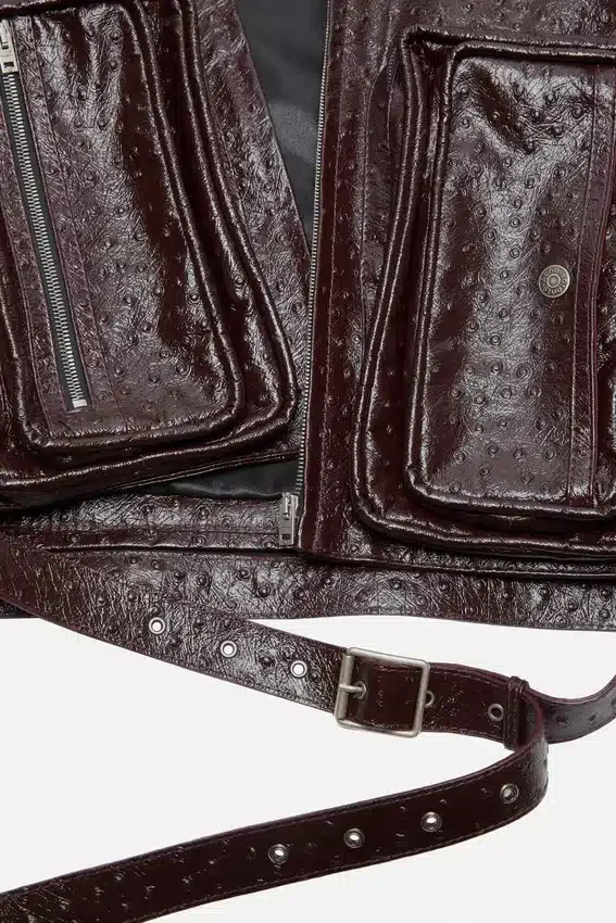 Bubble-läderjacka i bikerstil