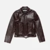 Bubble-läderjacka i bikerstil