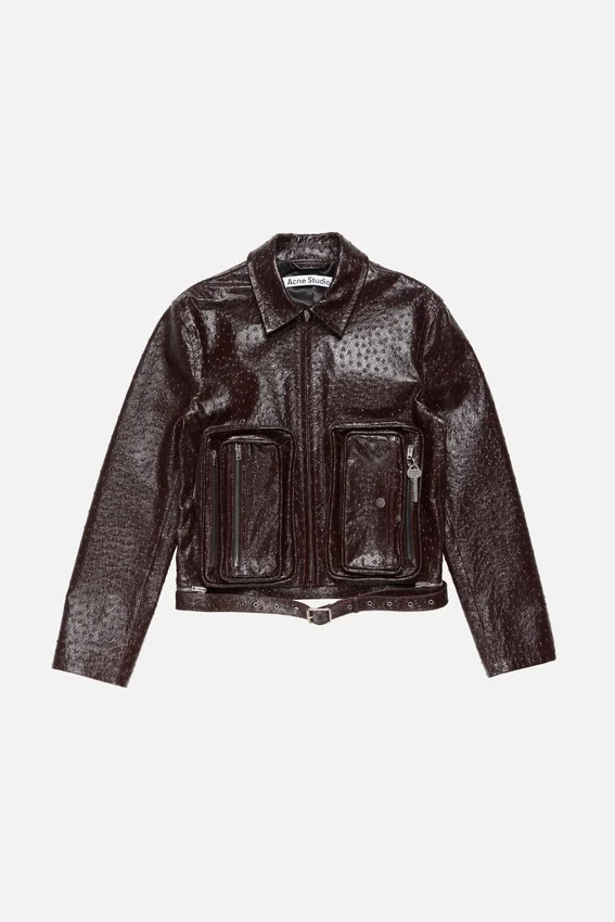 Bubble-läderjacka i bikerstil