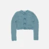 Cardigan i ull med rosett
