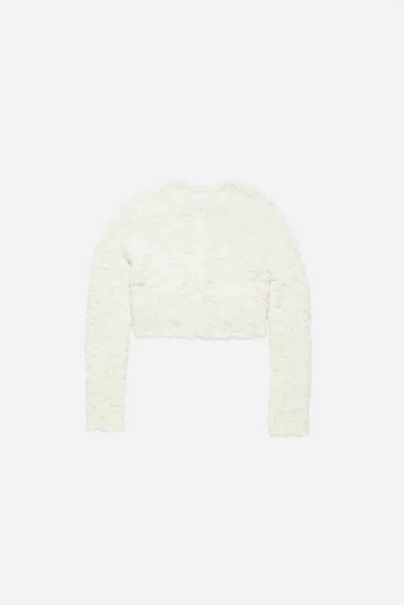 Cardigan i ull med rosett