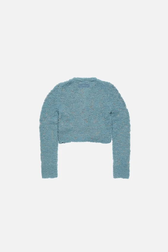 Cardigan i ull med rosett