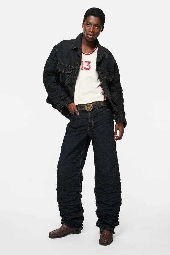 Denimjacka med pressveck