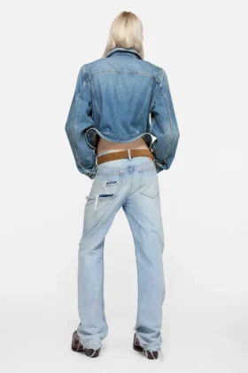 Denimjacka med vågig passform