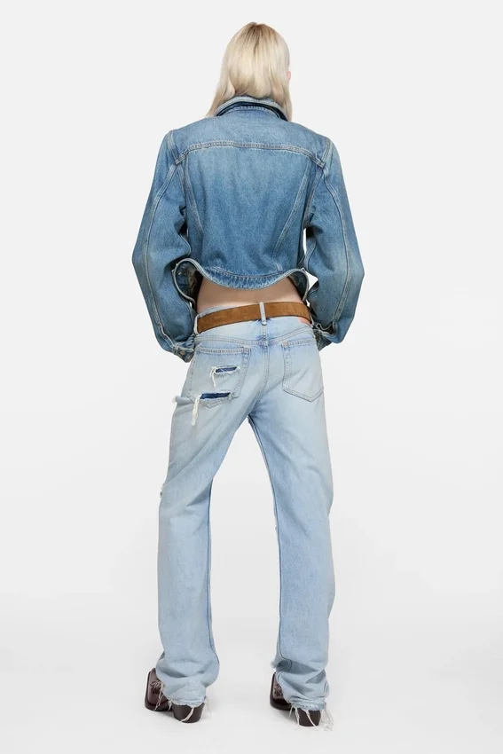 Denimjacka med vågig passform