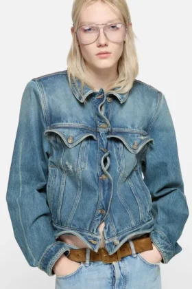 Denimjacka med vågig passform
