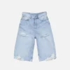 Denimshorts med slitna detaljer