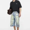 Denimshorts med trompe-l’œil-effekt