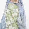 Denimshorts med trompe-l’œil-effekt