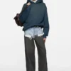 Fleece-hoodie med logotyp