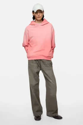 Fleece-hoodie med logotyp