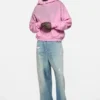 Fleece-hoodie med logotyp