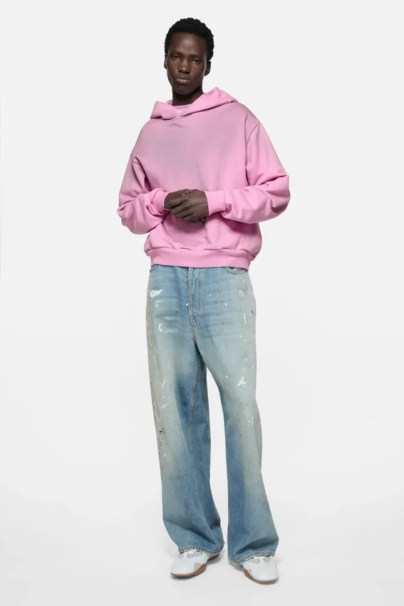 Fleece-hoodie med logotyp