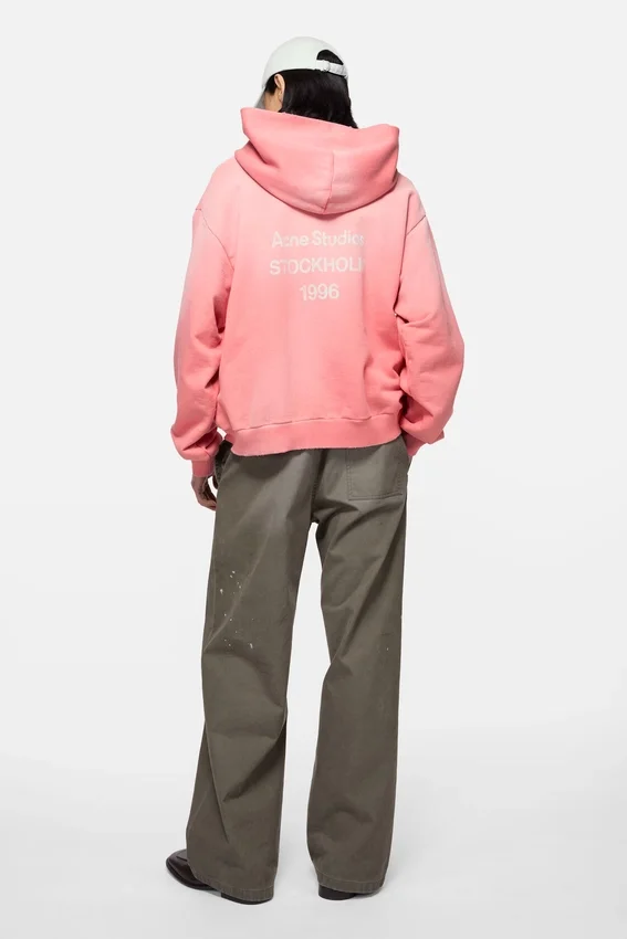 Fleece-hoodie med logotyp