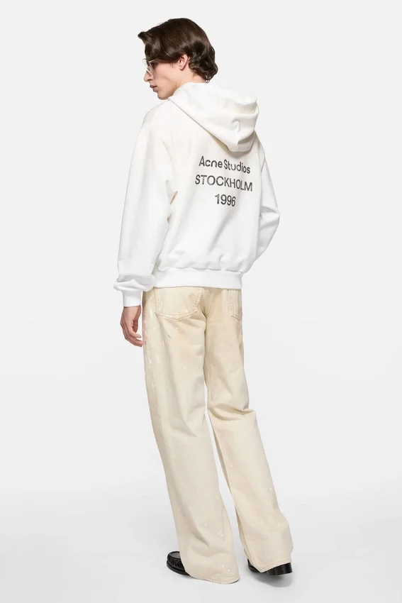 Fleece-hoodie med logotyp