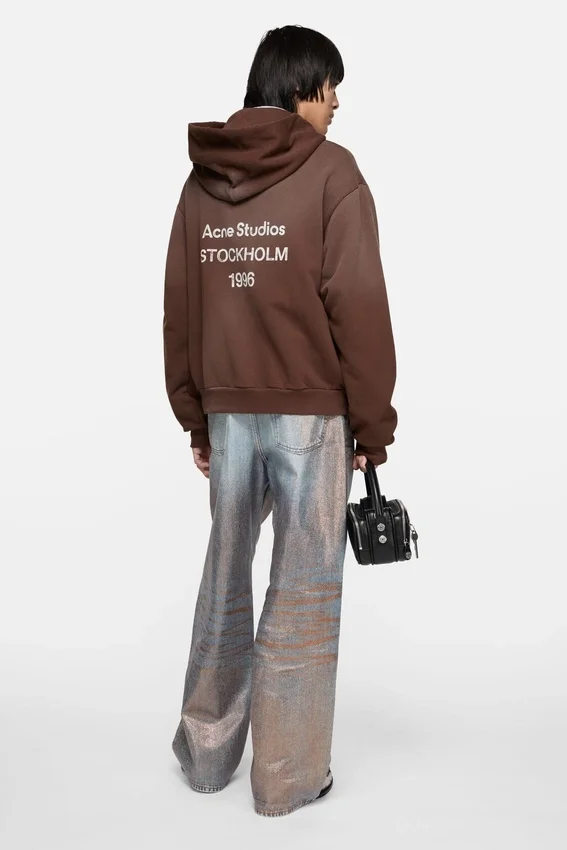 Fleece-hoodie med logotyp