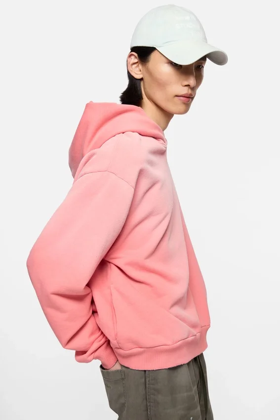 Fleece-hoodie med logotyp
