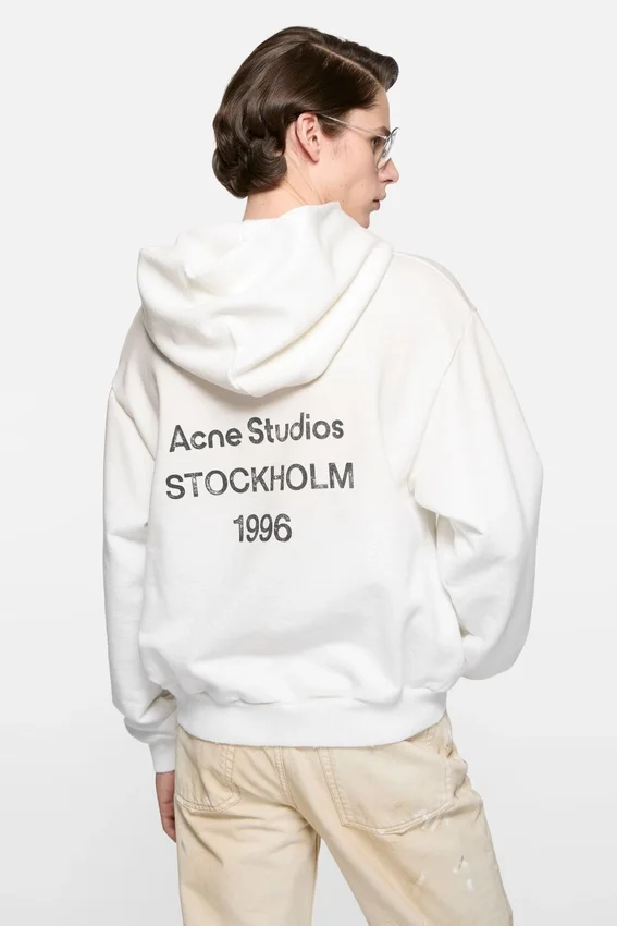 Fleece-hoodie med logotyp