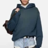 Fleece-hoodie med logotyp