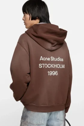 Fleece-hoodie med logotyp