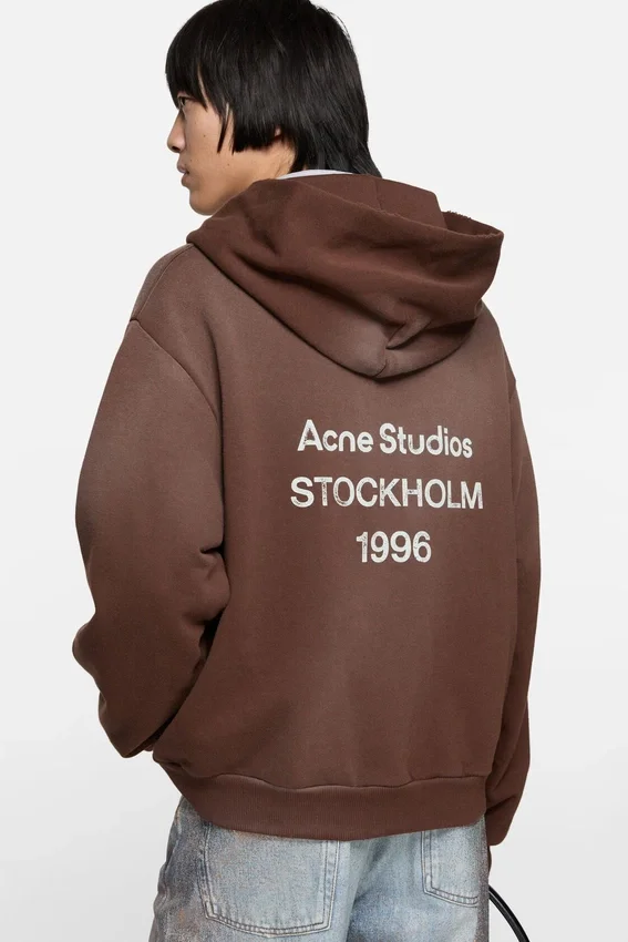 Fleece-hoodie med logotyp
