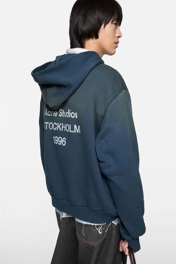 Fleece-hoodie med logotyp