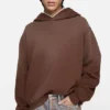 Fleece-hoodie med logotyp