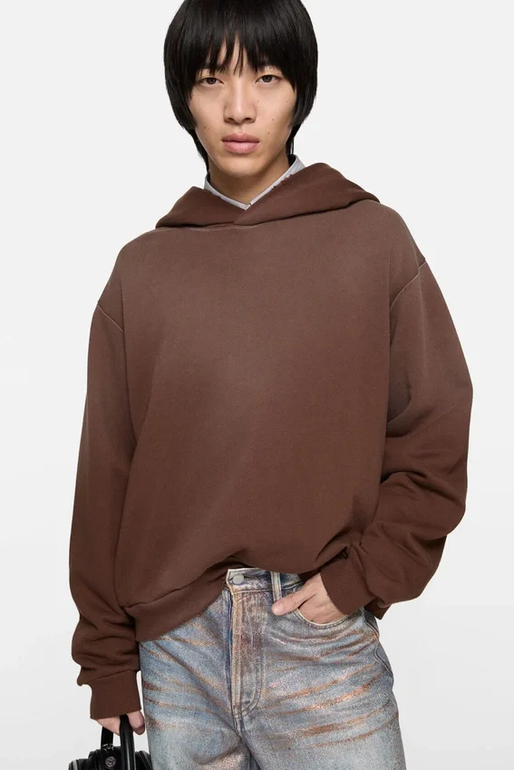 Fleece-hoodie med logotyp