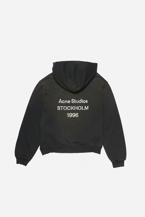 Fleece-hoodie med logotyp