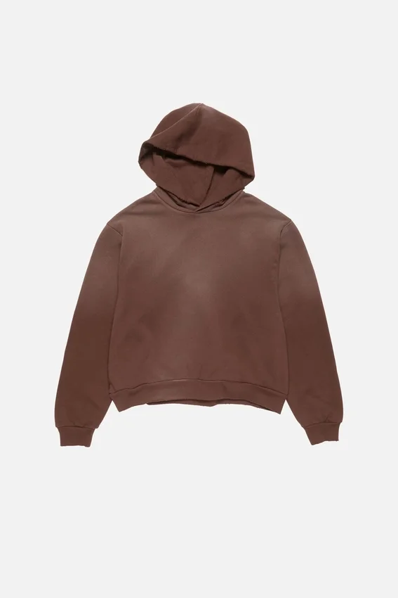 Fleece-hoodie med logotyp