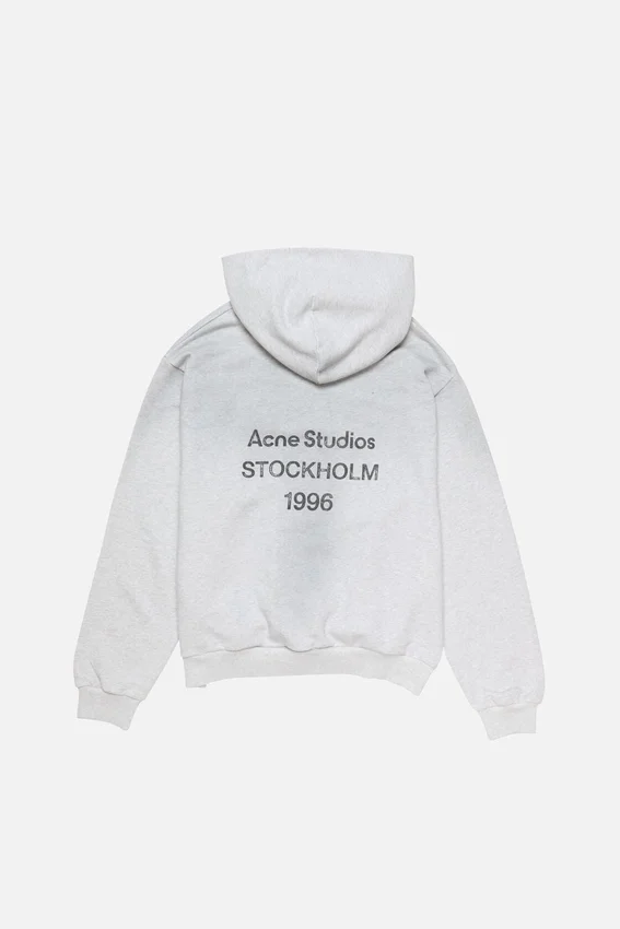 Fleece-hoodie med logotyp