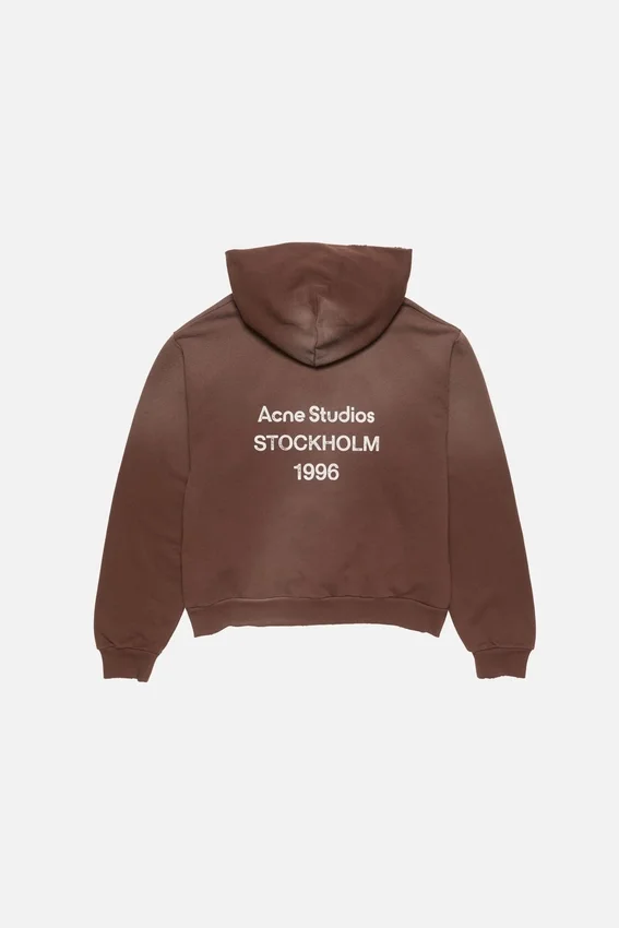 Fleece-hoodie med logotyp
