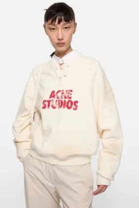 Fleece-sweatshirt med logotyp
