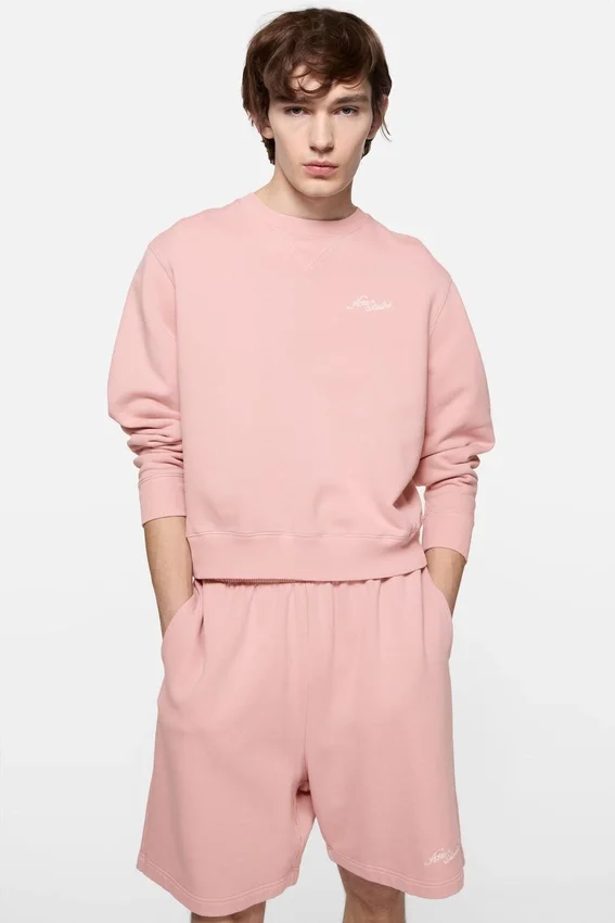 Fleece-sweatshirt med logotyp