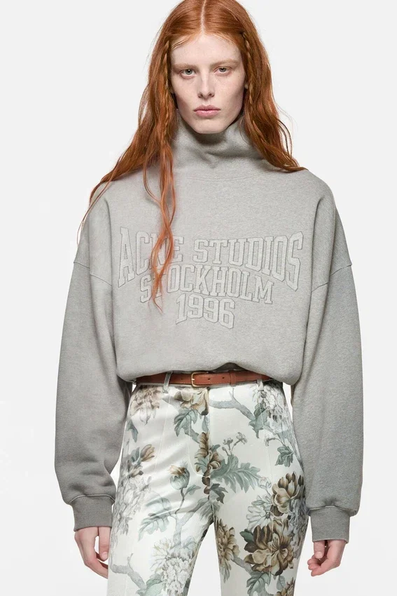 Fleece-sweatshirt med logotyp