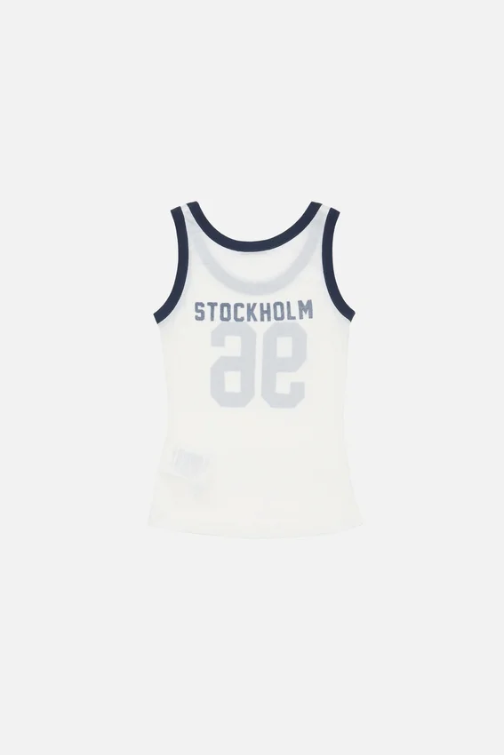 Genomskinlig linne med logotyp