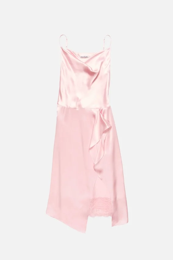 Glansig slipklänning i satin