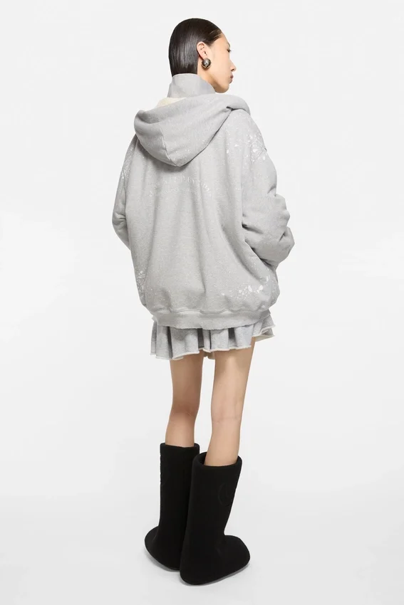 Huvtröja i fleece med vintage-logotyp