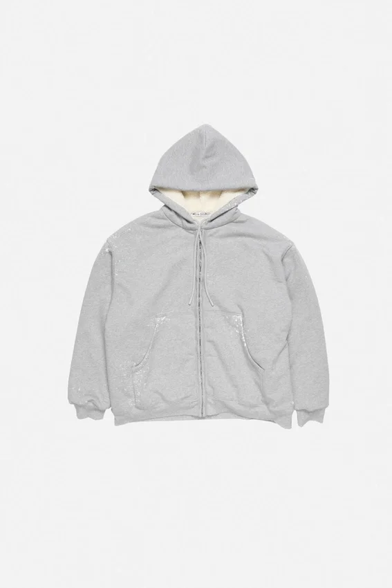 Huvtröja i fleece med vintage-logotyp