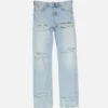 Jeans i regular fit med slitna detaljer – 2010F